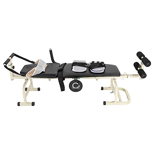 Multifunctional Body Stretcher Traction Bed Cervical Spine & Lumbar Therapy Massage Table Durable Adjustable Length Bidirectional Stretch Multiple Benefits Complete Accessories Anti-Slip Handrails