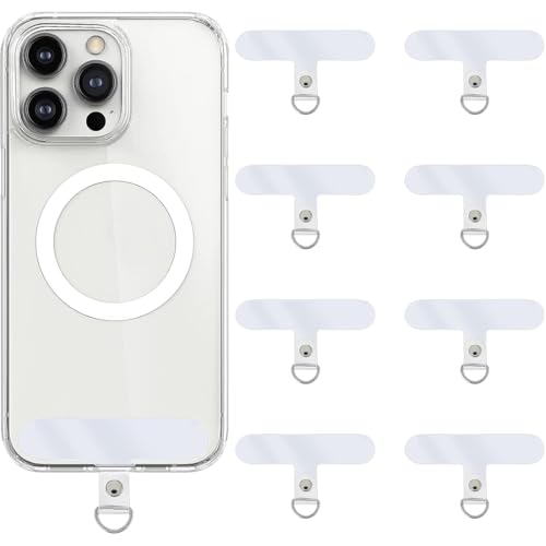 JEYORZY 8pcs Patch pour Téléphone Portable,Transparent Patch pour Cordon de Téléphone Portable Polyvalent Onglet d'Attache de Téléphone pour la Plupart des Étuis de Téléphone Portable