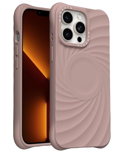 ORNARTO Vortuxe Funda para iPhone 13 Pro MAX Magnetica,Compatible con MagSafe,Silicona Líquida Premium Carcasa [2X Protección de Grado Militar],Textura de Vórtice Suave Case,Latte