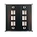 Hellermann Tyton FPDGSIX-SS Dual Gang 6 Port Flush Mount Faceplate, Stainless Steel