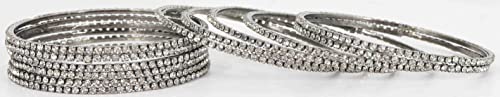 Women's Sleek Bangle Set with Zircon Gemstones