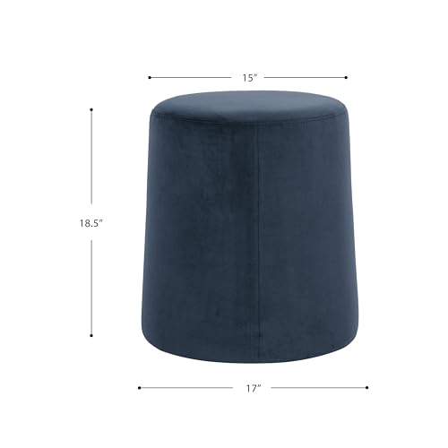 Image of HomePop 17 inch Organic Shape Ottoman - Blue Velvet