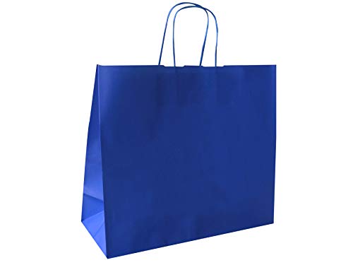 Carte Dozio S.r.l, Shopper en Kraft couleur bleu océan - poignée de retour, f 32+13x28, cf 25 pièces Cover