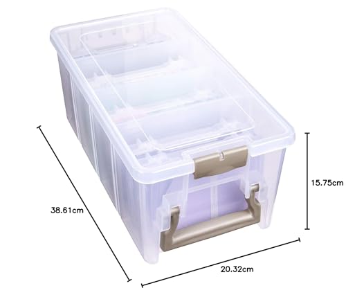 ArtBin Semi Satchel Photo Storage Photo & Craft Organizer Set, Large Box with [8] Plastic Storage Cases Inside, Clear