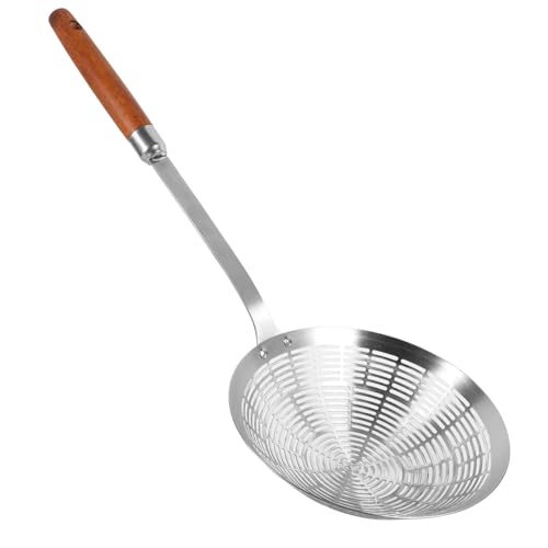 MOLUCKFU ステンレス製防熱大容量スロット付きスプーン 揚げ物 パスタ対応の滑らか縁取り水切り調理器具 家用多機能食品こし器