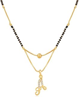 sukkhi Glitzy Gold Plated Letter A Mangalsutra for Women (M101048)-picture-34