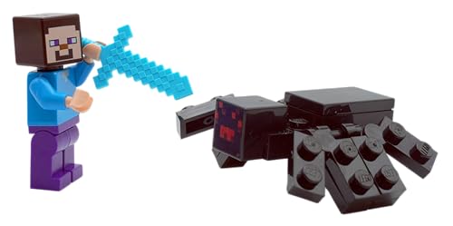 Minecraft: Steve Minifigure con Piccone e Ragno - Lego - Immagine 2
