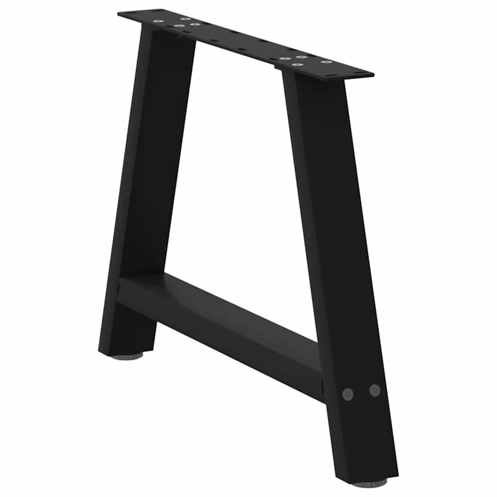 Gambe per tavolino 2 pezzi a forma di A 70 x (42-43) cm in acciaio nero