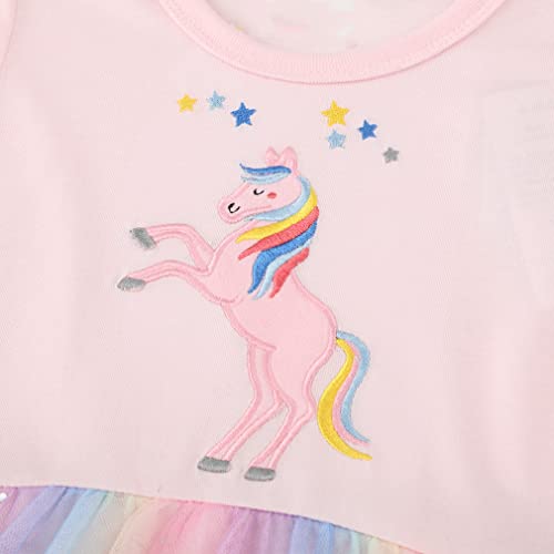 Image of Toddler Girls Tutu Dresses Cute Casual Short Sleeve Dress for Summer Daily Home School Party 2-8T