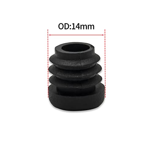 Image of Flyshop 9 /16 inch, 14 mm(OD) Black Plastic Tubing End Caps Sturdy Plastic Tube Inserts Hole Plug, Round Chair Glide Inserts, 8PCS