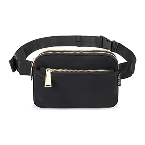 Bolso Bandolera Ligero e Impermeable Unisex de Moda de Verano, Bolso de Cintura for el Pecho, Bolso de Hombro for Compras al Aire Libre y Viajes RiñOneras Hombre(Black)
