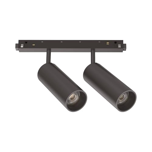IDEAL LUX - Sistema de iluminación de riel EGO TRACK DOBLE 24 W, 4000 K, sistema de carril, iluminación modular, dispositivo sobre riel, 19 x 4 x 16 cm, color negro