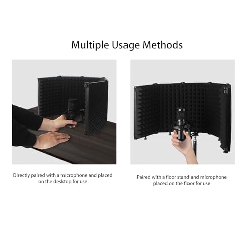 Bouclier d'isolation de microphone anti-echo avec reduction du bruit et trepied