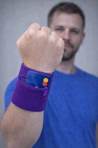 Image of Suddora Zipper Wrist Pouch - Sweatband /Wristband Wallet for Keys, ID, Cards, Cash