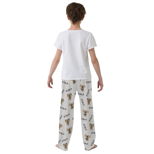 Funny Koala Boys Long Pants Soft Trousers Elastic Waist Kids Lounge Bottoms with Pockets S-XL3