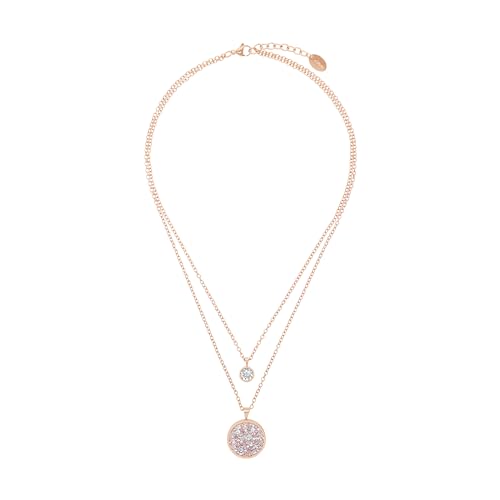 s.Oliver halsketting met hanger van roestvrij staal, met kristal, 40/45+3 cm, rosékleur, Geleverd in geschenkverpakking, 2020328 - Afbeelding 4