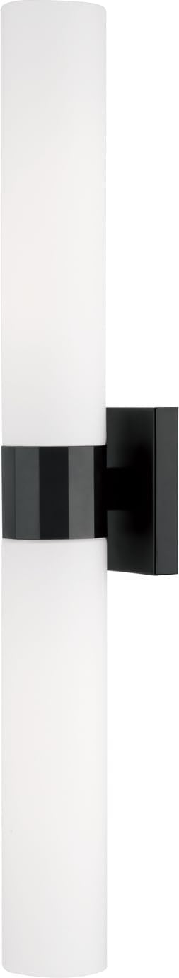 Capital Lighting 646221MB Sutton Transitional Minimalistic Soft White Glass Wall Sconce Vanity Bar Light, 2-Light 200 Total Watts, 29" H x 5" W, Matte Black