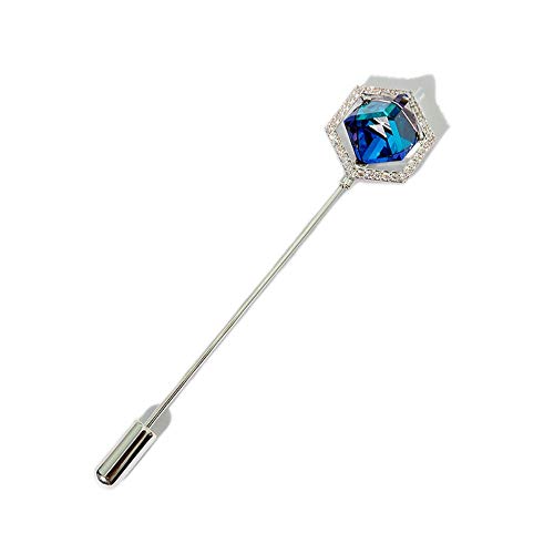 GRBAONI Azul Cúbico Serie De Cristal Broche De Temperamento Vestido Pin Decorativo...