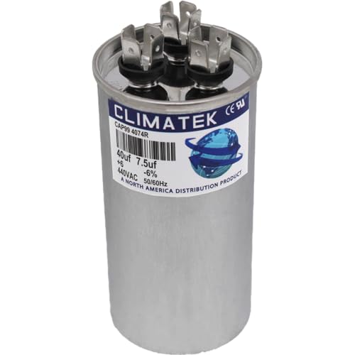 ClimaTek Round Capacitor - fits Rheem # 43-101665-61 | 40/7.5 uf MFD 370/440 Volt VAC