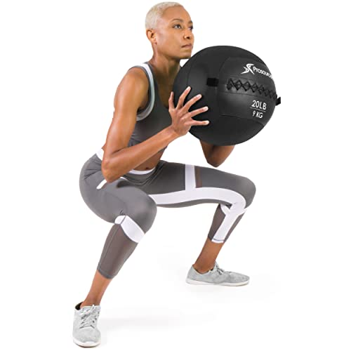 Prosourcefit Soft Medicine Balls For Wall Balls And Full Body Dynamic Exercises, 20 Lb, Black #TOP2