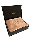 Queen Bee Silk 100% Pure Mulberry Silk Pillowcase for Hair and Skin, Hypoallergenic Premium 22 Momme Charmeuse Silk Weave on Both Sides - Envelope Closure (Peach, Standard)
