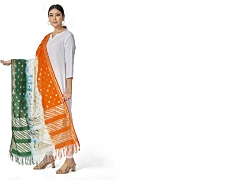 Image of Republic Day /Independence Day Tricolor Stole, Dupatta, Scarf for Adults & Kids | Pack of 1pcs | Tiranga Accessories for Patriotic Celebrations | Lightweight & Comfortable
