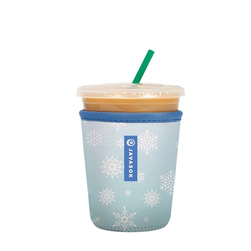 Sok It JavaSok Iced Coffee & Cold Soda Insulated Neoprene Cup Sleeve (Let It Snow, Small: 16-20oz)