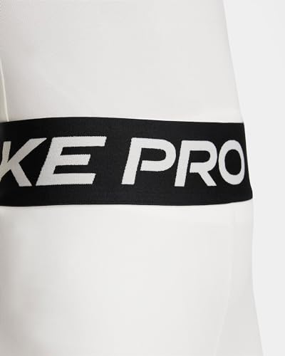 Nike Pro Big Kids' (Girls') Dri-FIT 5" Shorts (White/Black, FB1081-100)3