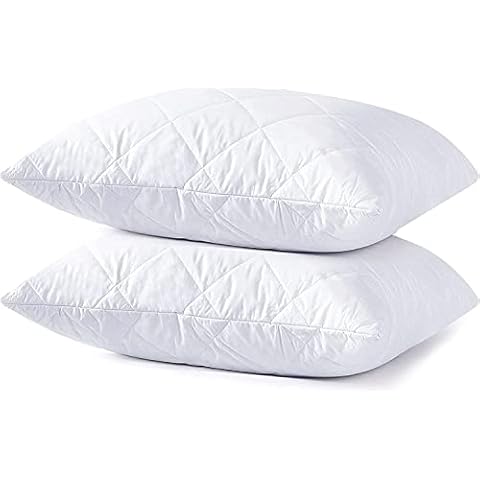 Hafaa Pillows 2 Pack - Pair of Hotel Quality Bed Pillows, Hollow Fiber Filled Down Alternative Maternity & Body Pillows for Back, Side Sleepers and Stomach Cover