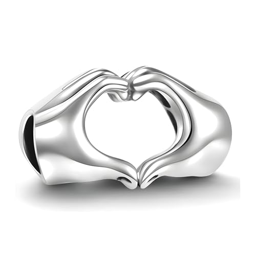 925 Sterling Silver Love Heart in Your Hands Charm for