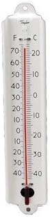 Taylor 1106J Vertical Metal Wall Thermometer, 12", 50F to 70F