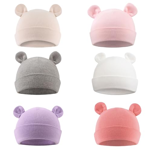 Image of Pesaat Newborn Hospital Hat 0-12Months Preemie Boys Girls Beanie Solid Infant Baby Hats Autumn Winter
