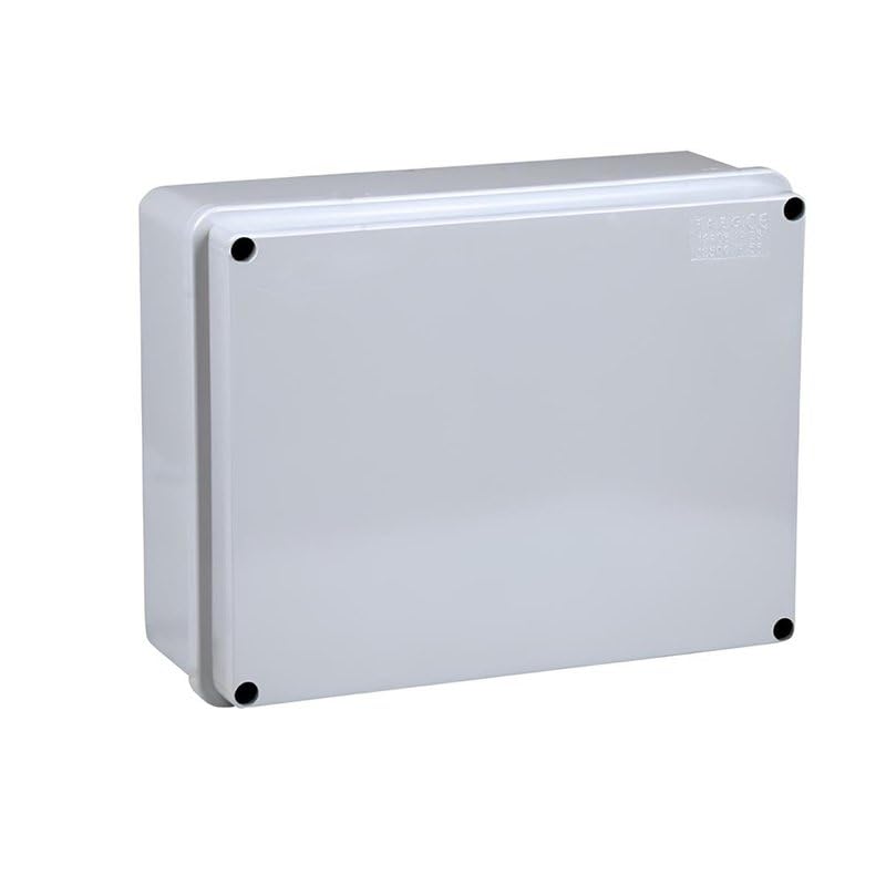 4 unidades caja de derivación estanca IP56, 300 x 240 x 120 mm, con tapa de tornillos, paredes lisas, 4 unidades caja eléctrica de pared para juntas y conexiones, uso interior y exterior protegido