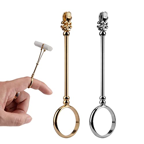 jieerrui Porte-Cigarette annulaire Fumeurs pour Hommes et Femmes en Or et en Argent 2pcs Cover