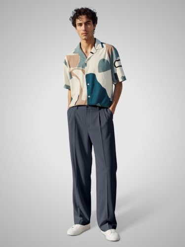 Image of FTX Men's Korean Style Casual Trouser | Premium Lycra Stretch Fabric | Smart Regular Fit | 2 Side Pockets | Comfortable Stretchable Everyday Wear Pants