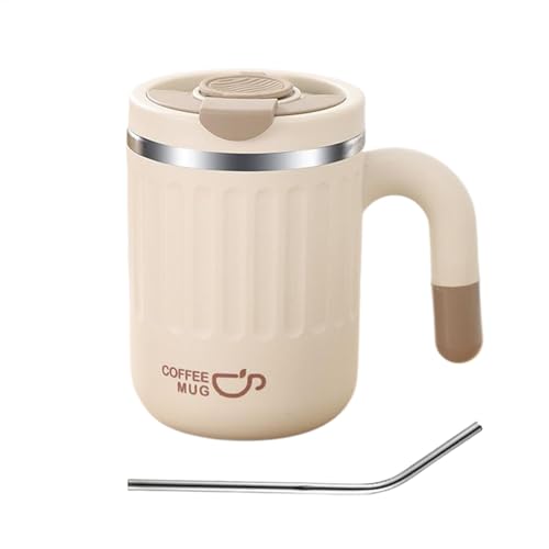 Vasos térmicos, botella aislada de acero inoxidable de 480 ml, a prueba de fugas, con asa y tapa, recipiente portátil para té y café, para bebidas frías y calientes
