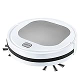 Leabdio ロボット掃除機 ロボットクリーナー お掃除ロボット 掃除機 ロボット 吸引・水拭き両用 薄型 強力吸引 衝突防止 静音設計 コンパクトサイズ (シルバー)