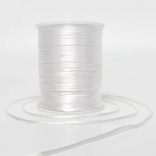 2 mm 330 Feet Satin Nylon Cord String for Jewelry Making Bracelet Necklaces Beading Thread Rattail Macrame Kumihimo Chinese Knot Craft