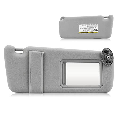 Sun Visor for 2007-2011 Toyota Camry Without Sunroof Right Passenger Side Gray Sunvisor Replacement 74310-06750-E0