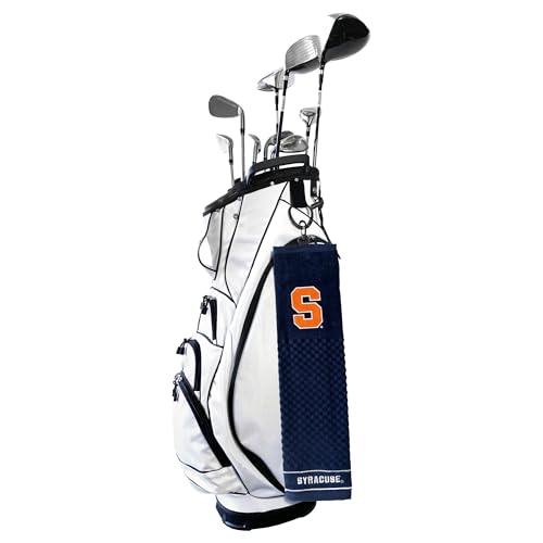 Image of Team Golf NCAA Syracuse Orange Embroidered Golf Towel Embroidered Golf Towel, Checkered Scrubber Design, Embroidered Logo