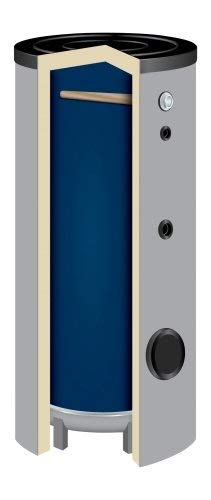 TWL 300 Liter emaillierter Pufferspeicher SP-300 ohne Wärmetauscher 50mm Isolierung Cover