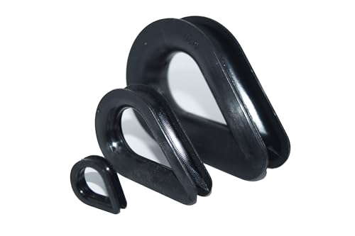 Kausche 6mm aus Kunststoff 10 Stück, Nylonkausche für Drahtseil oder Tauwerk Ø= 6mm, Seilkauschen aus Nylon schwarz