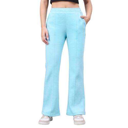 Image of 98 Degree North Women Flared Fleece Track Pants-GL1315-ALMOND