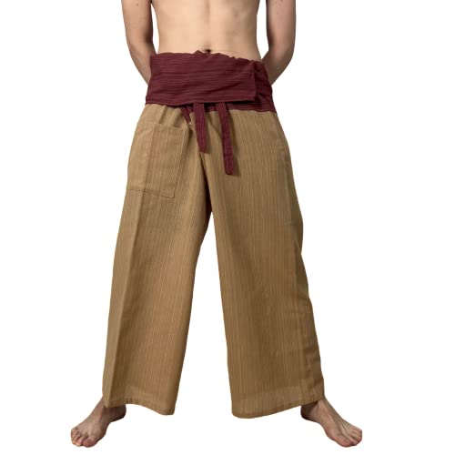Sumalee Miss Bangkok 2 TONE Thai Fisherman Pants Yoga Trousers FREE SIZE Plus Size Cotton