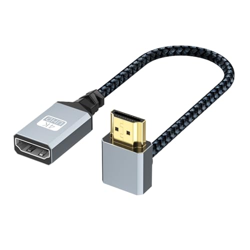 Loigohon HDMIエクステンダーケーブル ショート 4K対応 ? プロジェクター・モニター接続延長でホームシアター設置を最適化、90度エルボ採用で狭間取りにも対応