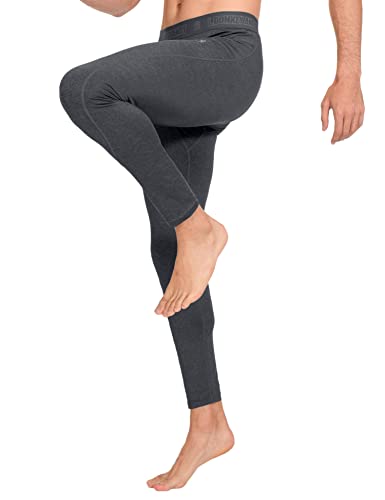 Little Donkey Andy Men's Thermal Underwear Tops 2 Pack Quick Dry Wicking Lightweight Base Layer Winter Warm Undershirts Black/Gray Xl #TOP2