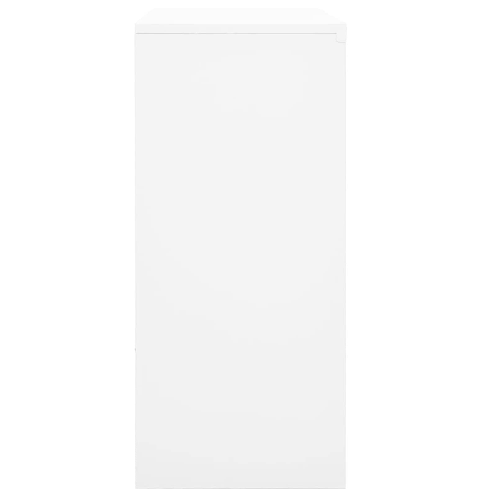 IKAYAA Armadio per Ufficio Anta Scorrevole Armadio Ante Scorrevoli Mobili Ufficio Armadietti con Chiave Armadio in Metallo Armadietto Multiuso in Acciaio-Bianco-90x40x90cm