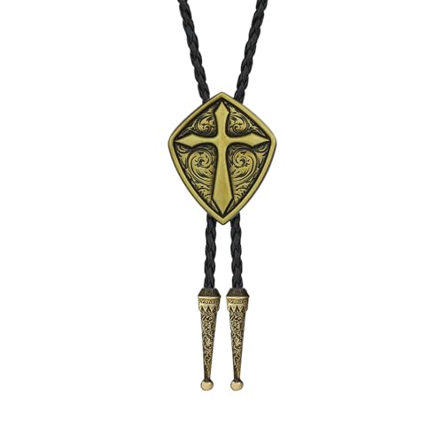 Image of Bolo Tie for Men Western Cowboy Cowgirl Vintage Native American Cross Bolo Tie for Women