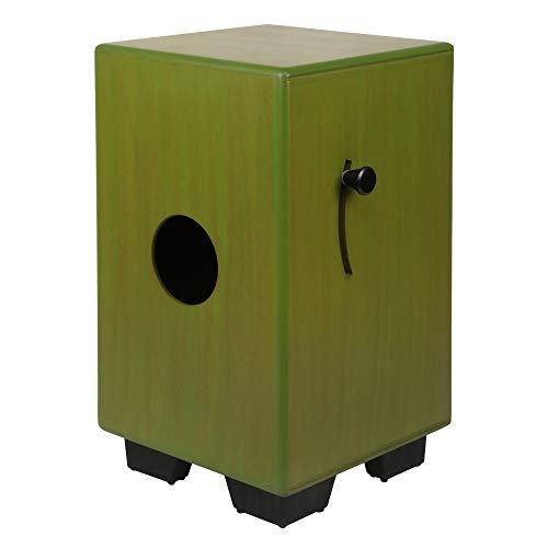 Image of Clapbox Adjustable Snare Cajon CB40- Olive Green, Birch Wood (H:50 W:30 L:30) - 3 Internal Snares