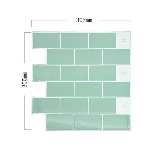 Azulejos adhesivos decorativos para cocina o baño, adhesivo para salpicaduras, 12 pulgadas x 12 pulgadas, verde